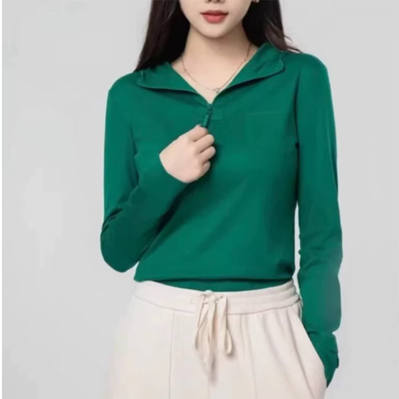 {专柜}商场同款修身刺绣加绒拉链连帽长袖T恤卫衣衫女5300662