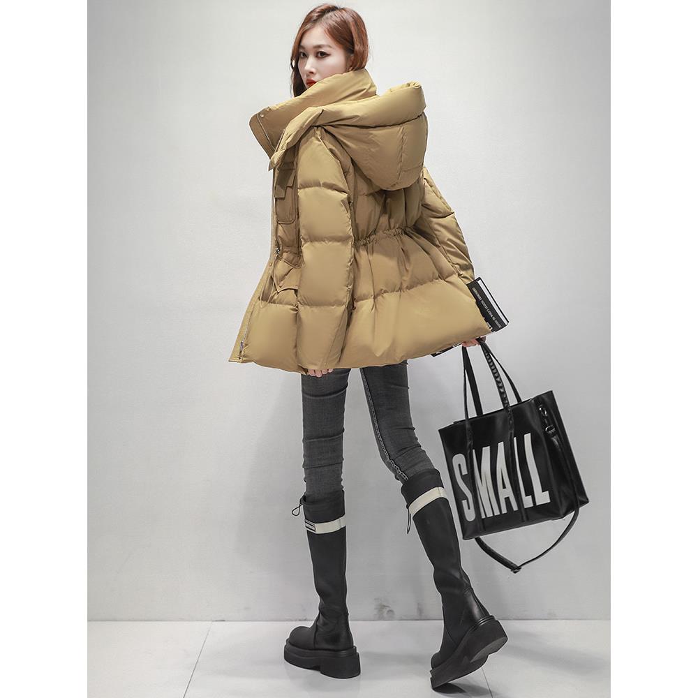 超好看连帽羽绒服2025新款小个子冬季女士休闲保暖时尚白鸭绒外套