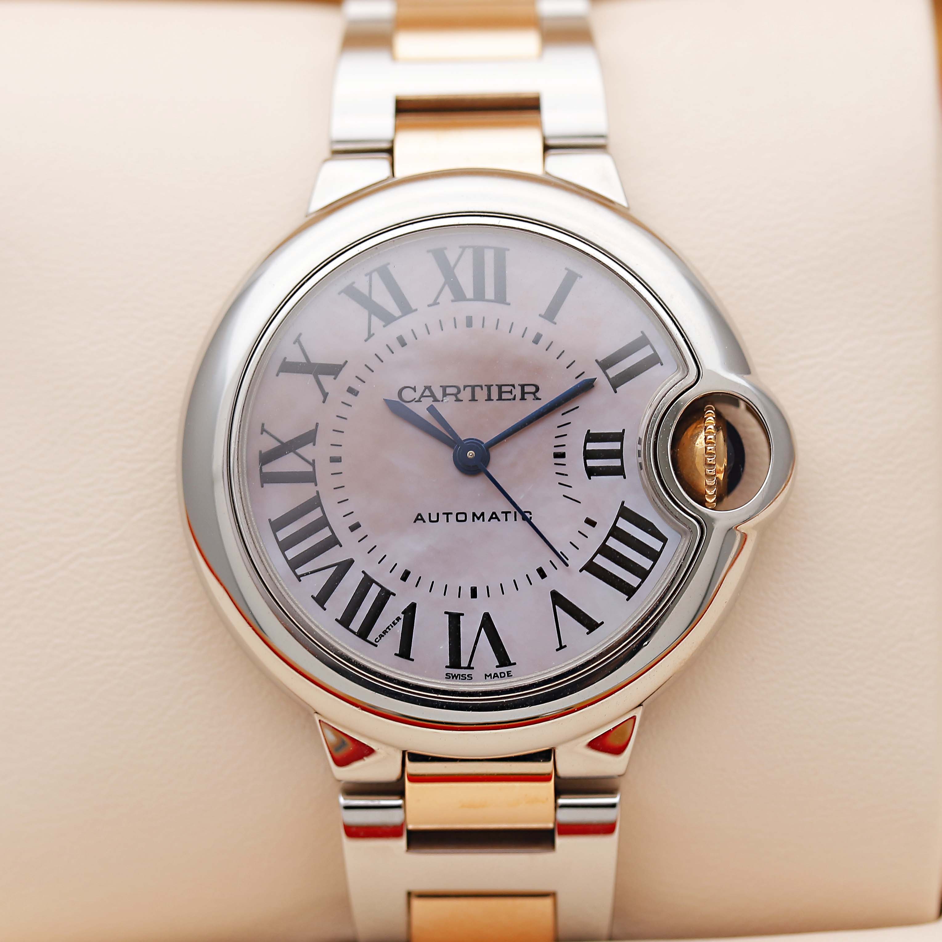 99新 Cartier/卡地亚 蓝气球系列漏价款自动机械女表33mm间玫瑰金