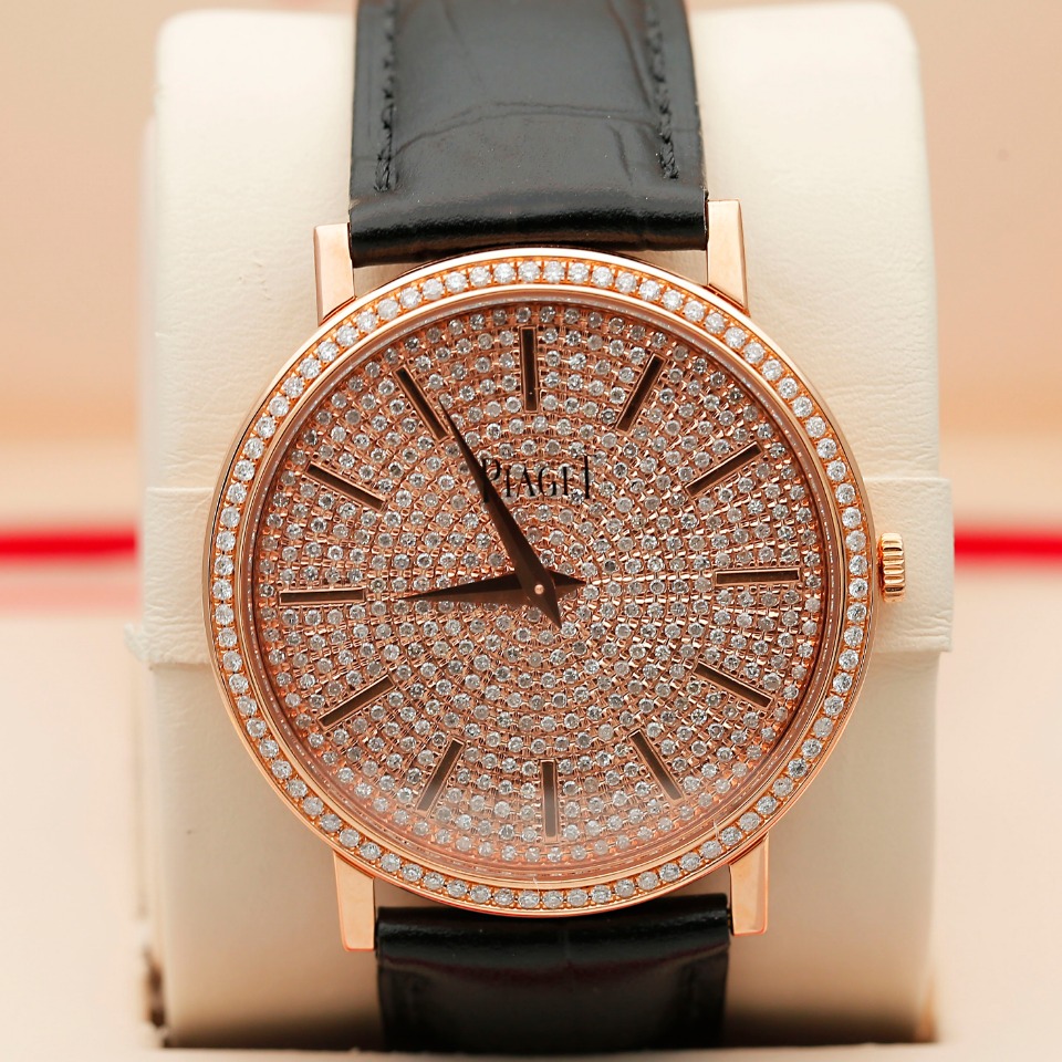 99新 Piaget/伯爵 ALTIPLANO系列/手动机械男表/38mm/玫瑰金后钻