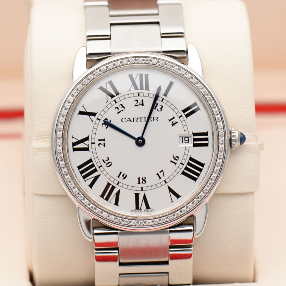 99新 Cartier/卡地亚 卡地亚伦敦系列/石英女表/后镶钻/36mm/单表