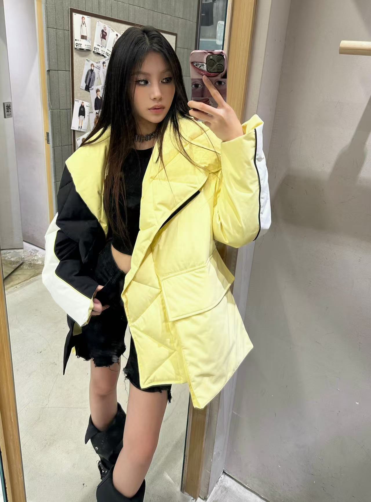 EOEZ设计师品牌 黄色 撞色 鹅绒服 ganjue买手店