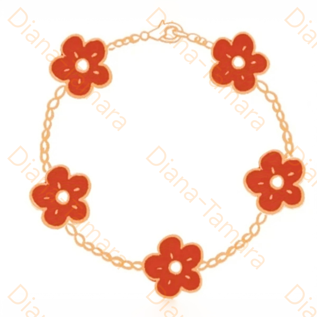 合金手链 时尚个性四叶气质5花简约手链