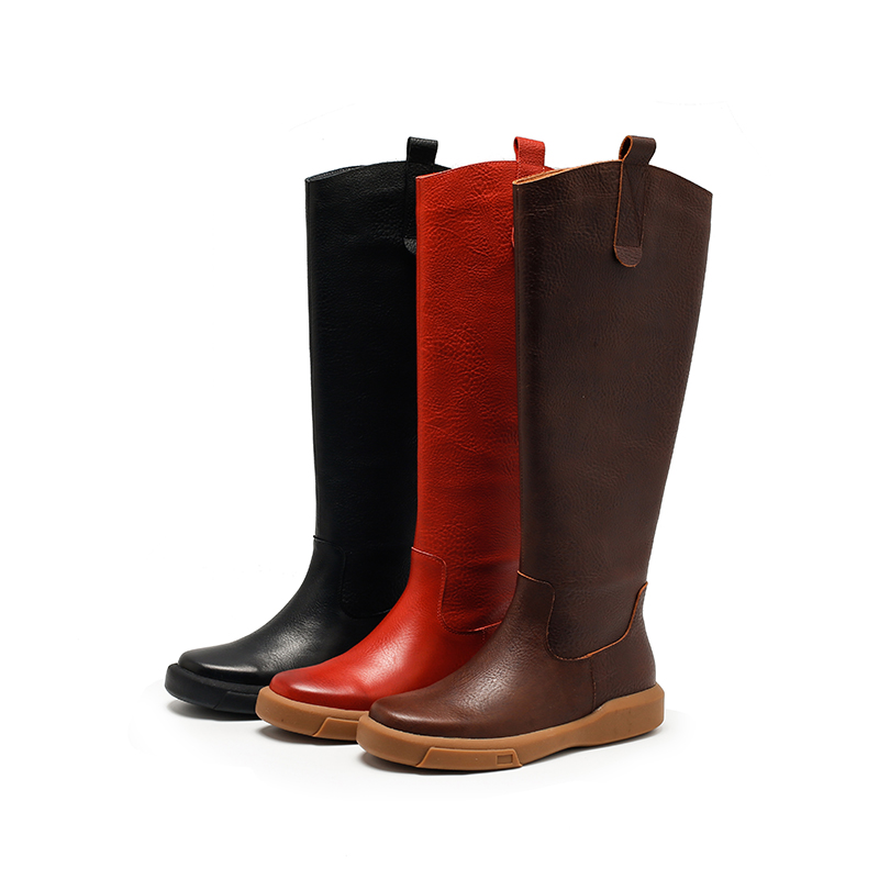 玛菲玛图2215-17秋冬长靴欧美潮流头层牛皮高筒靴女长靴骑士靴
