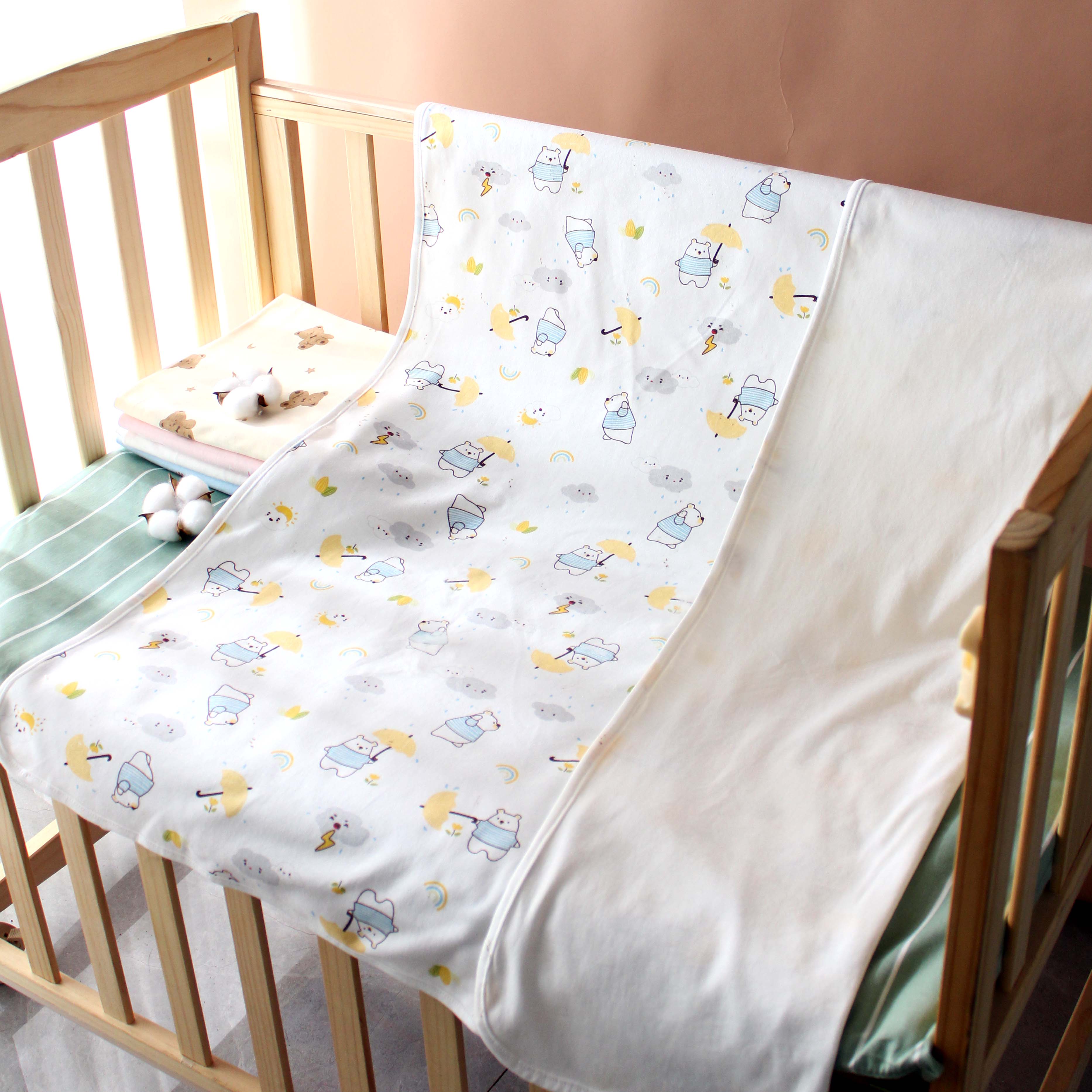 新生儿产房包单a类纯棉双层加厚卡通柔软襁褓巾透气婴儿包巾四季