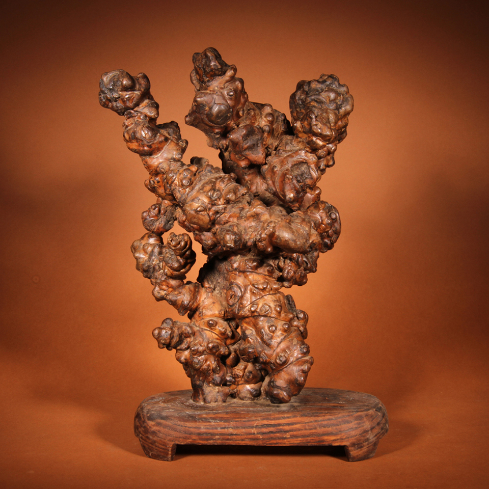 竹根雕奇形造型文房摆件