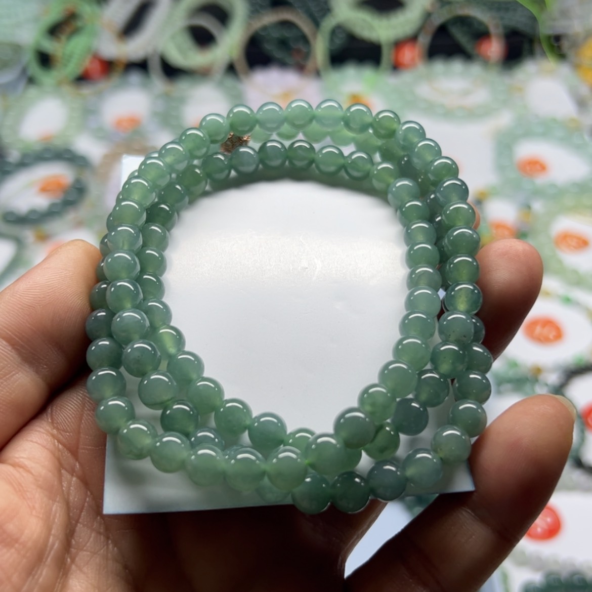 【闪购商品】翡翠手链未镶嵌炙****肉卡6.8