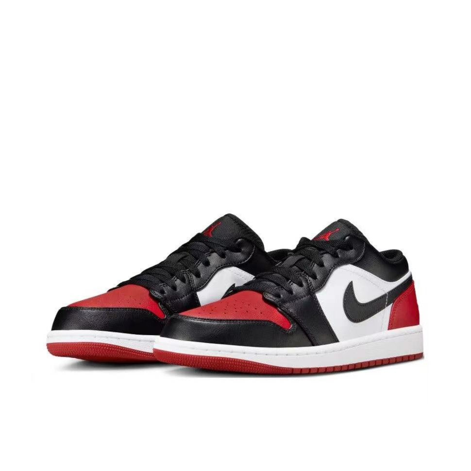 NIKE男鞋Air Jordan 1 Low AJ1黑红脚趾低帮休闲篮球鞋553558-161