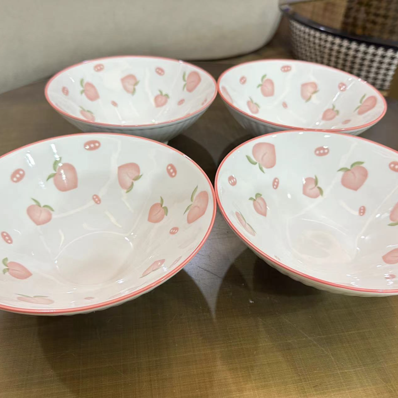 【4个装】水蜜桃斗笠碗8英寸 坚果巧克力制品商家赞助