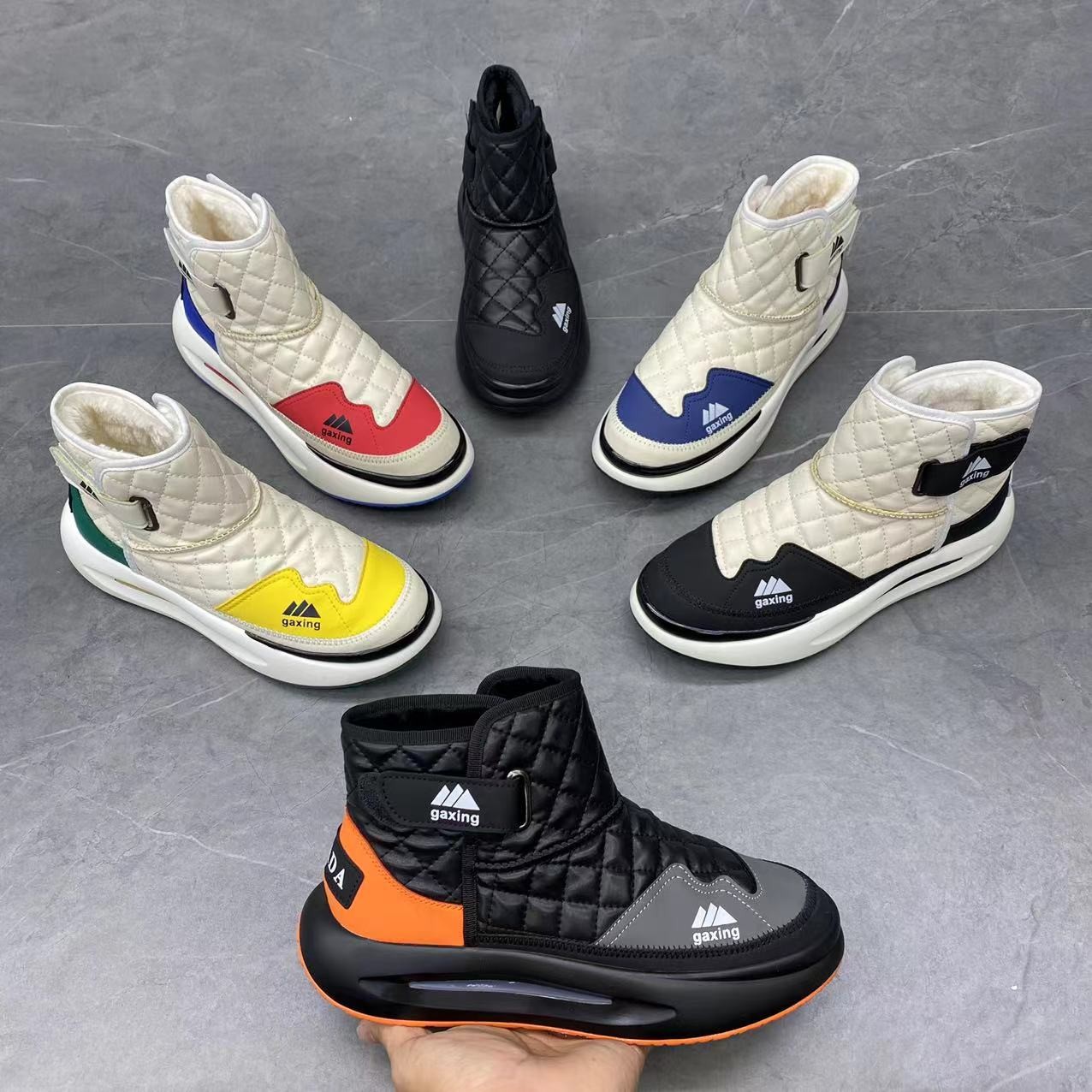 欧洲站2023冬季新款加绒保暖时尚休闲大棉鞋潮鞋男士舒适雪地靴