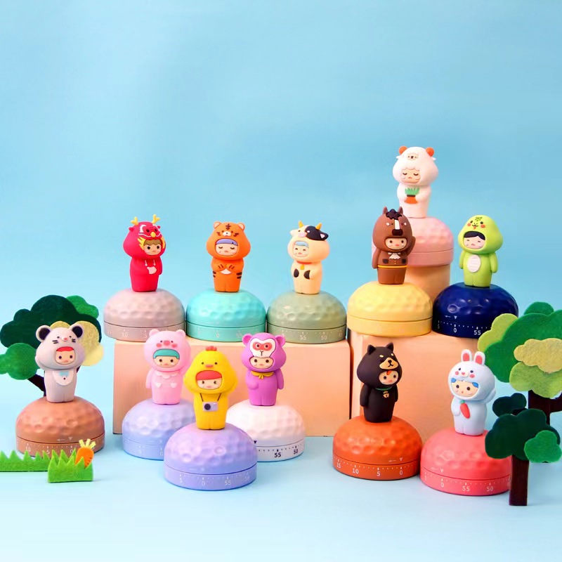 十二生肖时间管理器卡通可爱小动物机械自律计时器