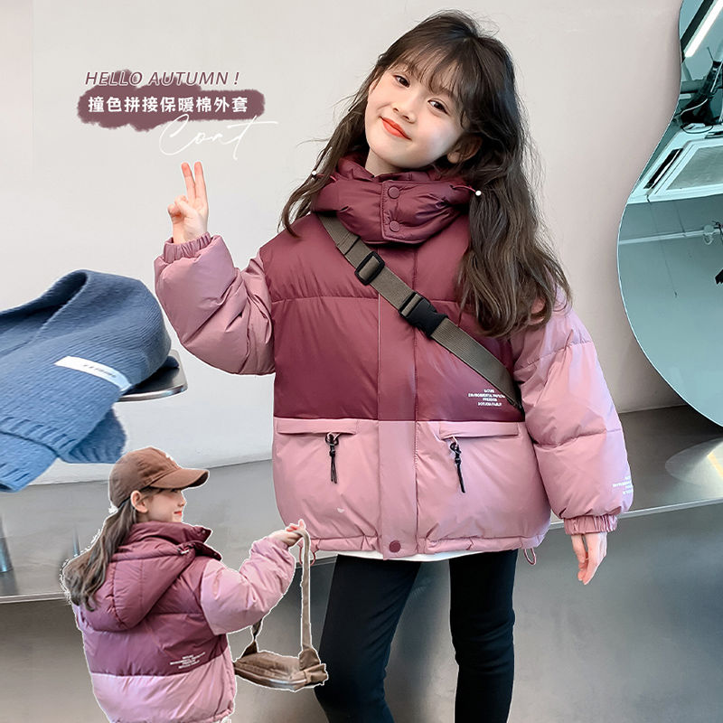 巴拉拉吧女童冬装棉服2024新款童装小女孩面包服加厚棉衣中大儿童