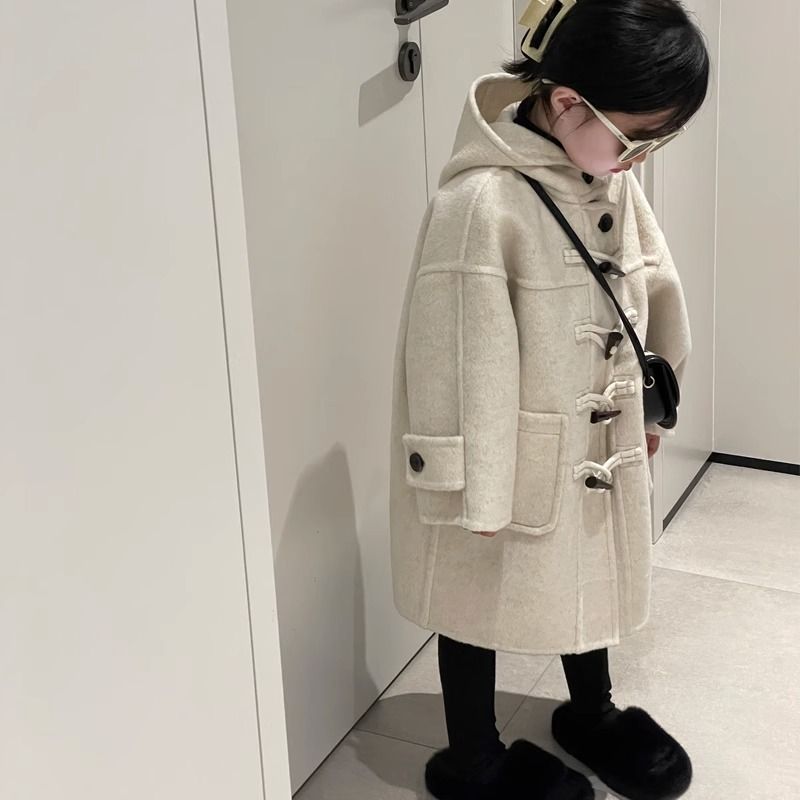巴拉拉吧儿童毛呢大衣冬款款中长款呢子外套中大童网红洋气韩