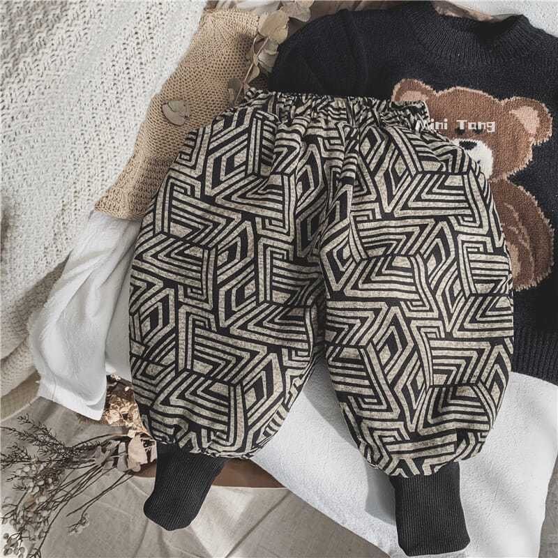 巴拉拉吧男女童加绒裤子宝宝棉裤秋冬婴儿大pp裤加厚儿童灯笼裤韩