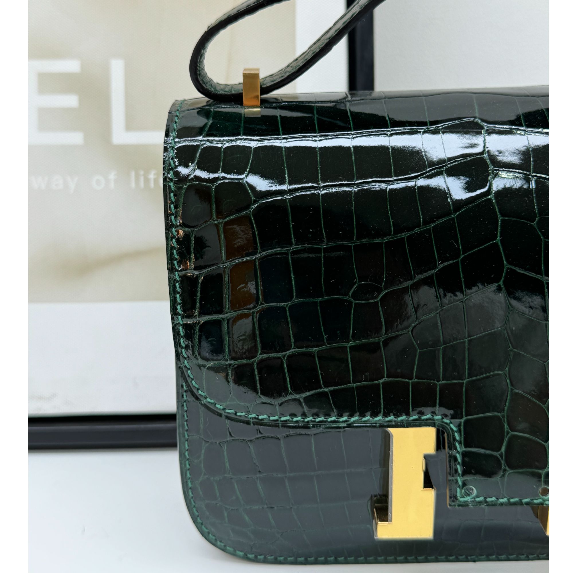 稀有皮甄选经典鳄鱼皮高定手工高级定制款铂金 凯丽 单肩   百搭