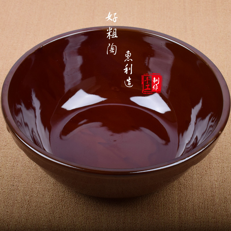 瑕疵盆处理 和面盆陶瓷家用老式发面盆大号加深带盖子复古揉面盆