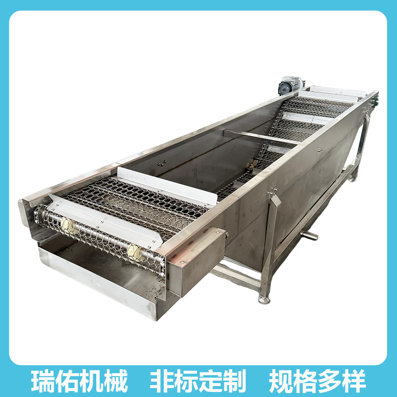 不锈钢水箱一体链板清洗机气泡链板提升清洗板链传送机网链清洗机