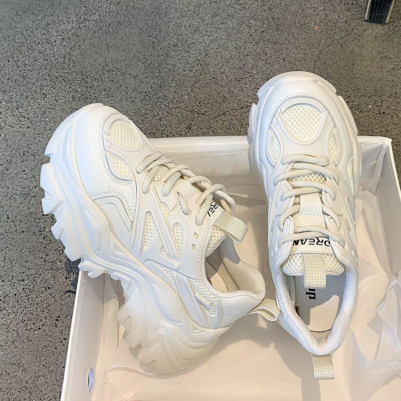 ins超火老爹鞋女2023秋季新款透气百搭松糕厚底休闲运动鞋