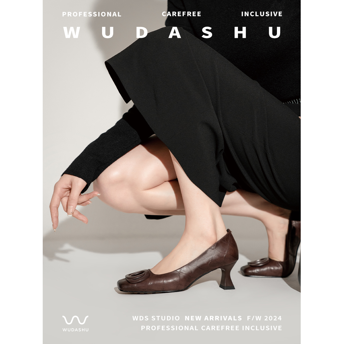 穿高跟鞋的吴大叔气质时尚百搭复古法式舒适方头低跟浅口高跟鞋