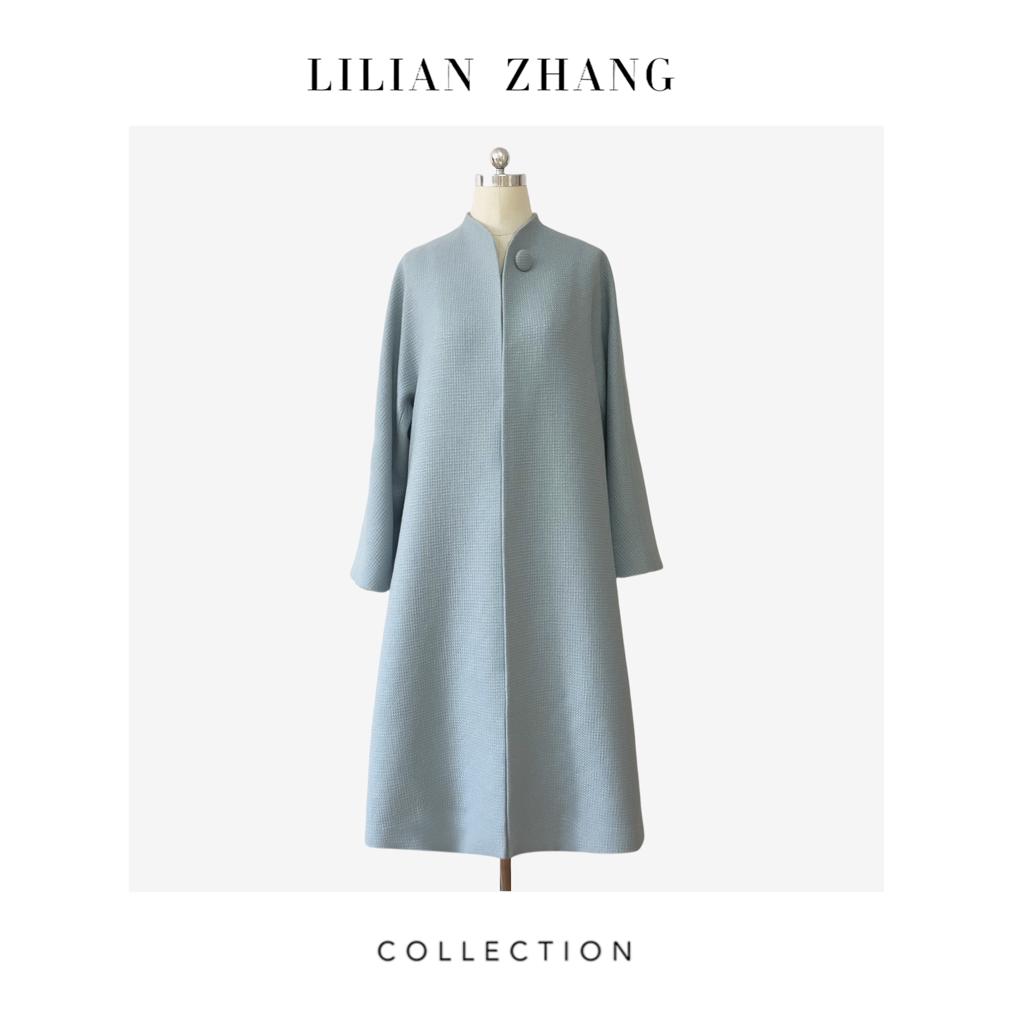 E系列—定制—“Vintage Fashion”—佳人挚爱—中古A摆中长大衣2406002
