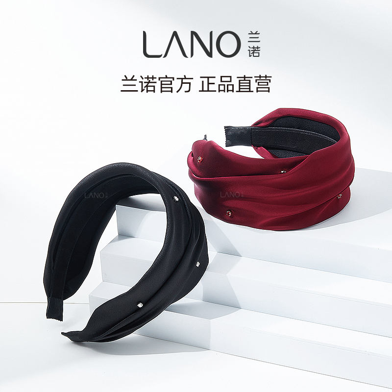 兰诺宽边褶皱发箍外出简约高颅顶发卡显脸小头箍ins风