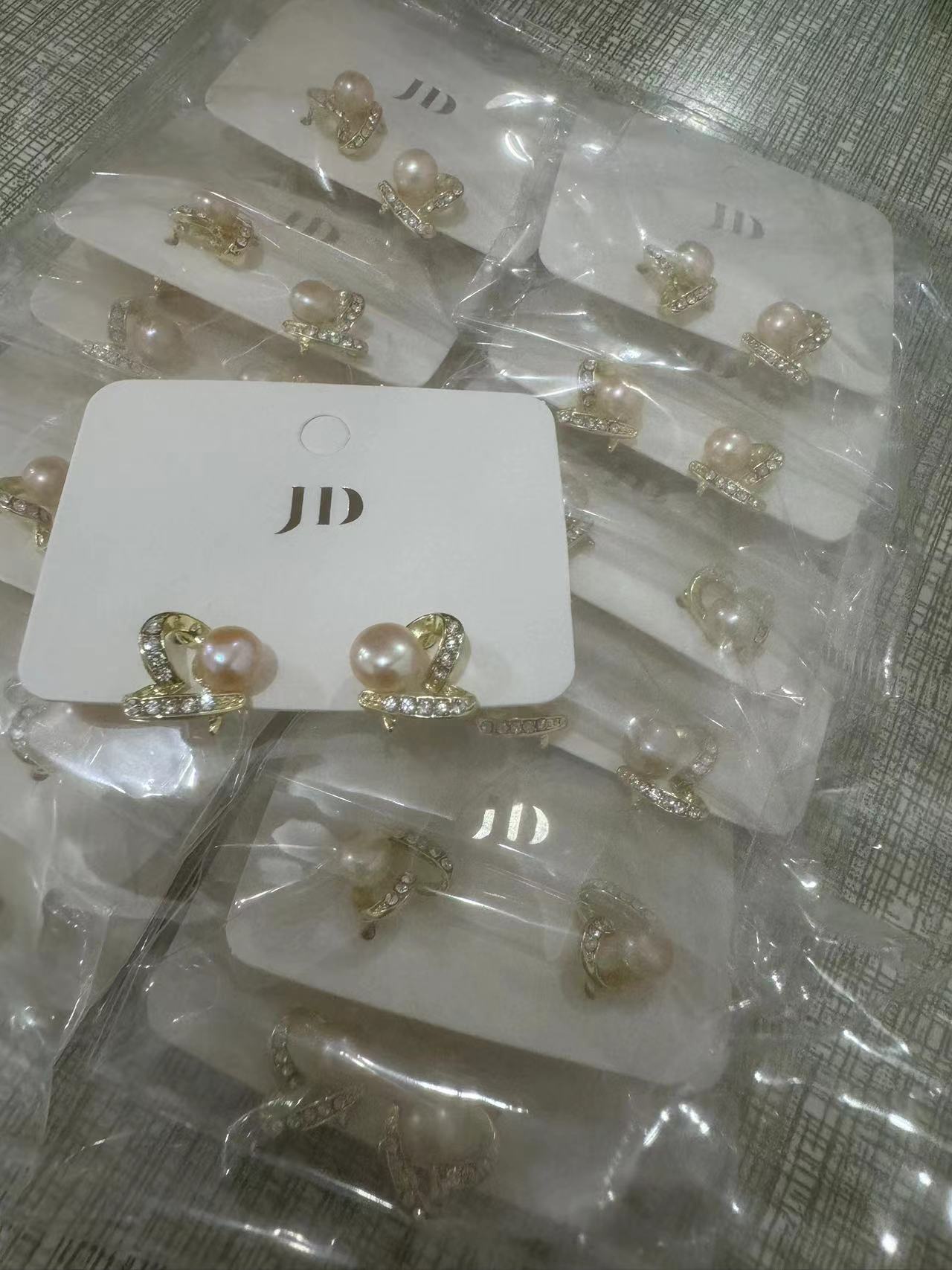 铜合金耳饰 淡水立体耳钉