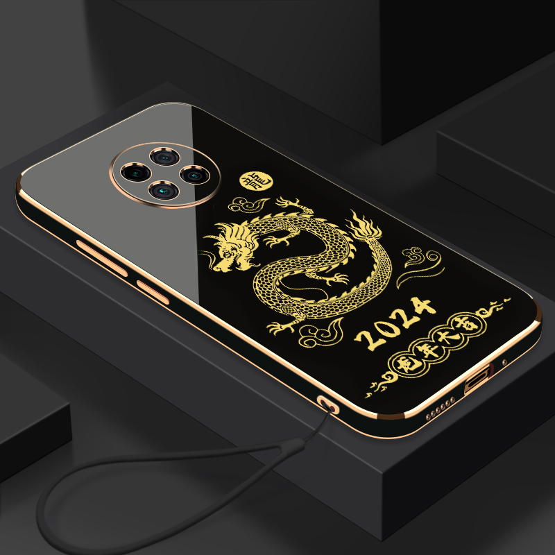 2024龙年大吉红米K30Pro手机壳全包硅胶防摔电镀软壳【送挂绳】