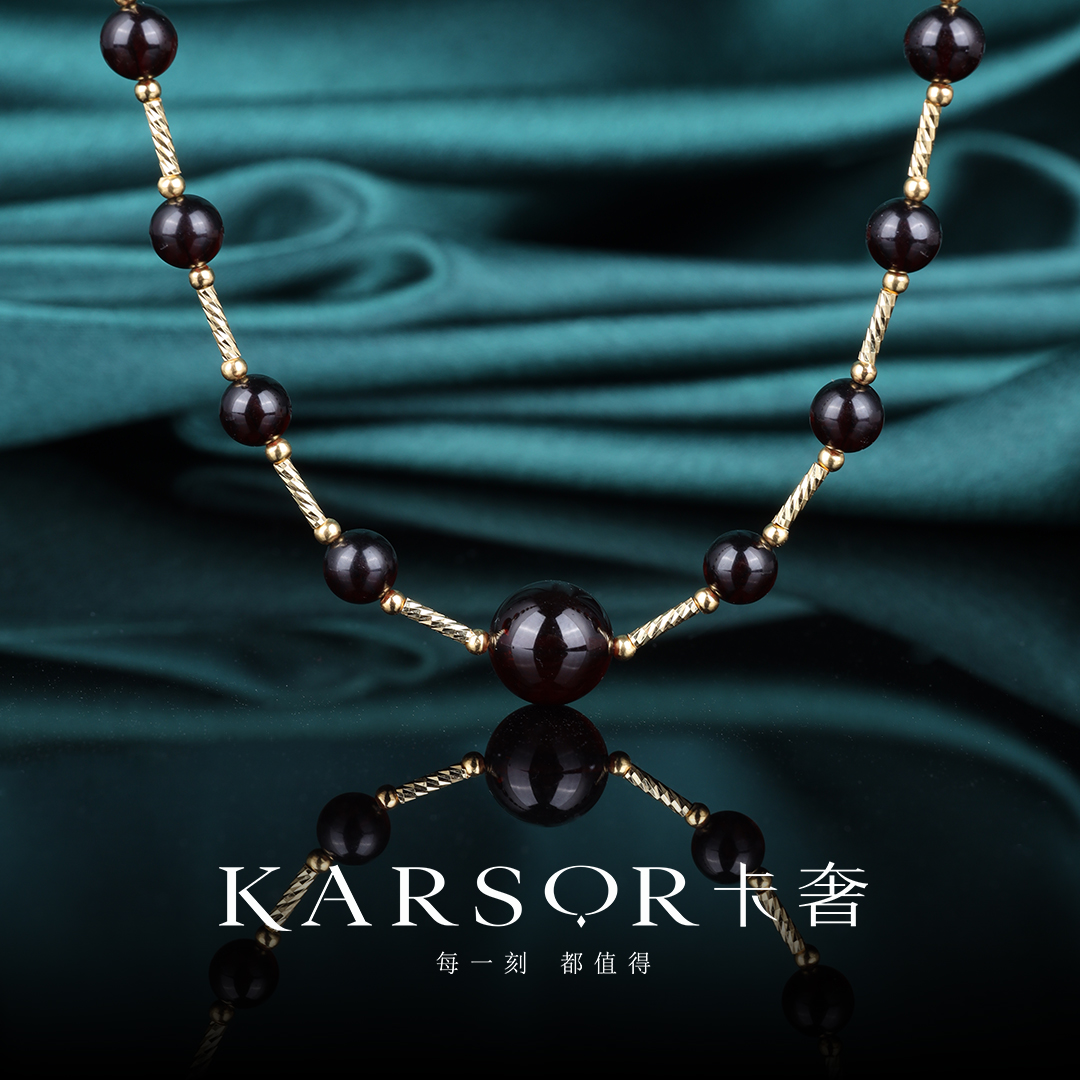 KARSOR/卡奢天然  血珀  项链 S925银镀金配件 X3230