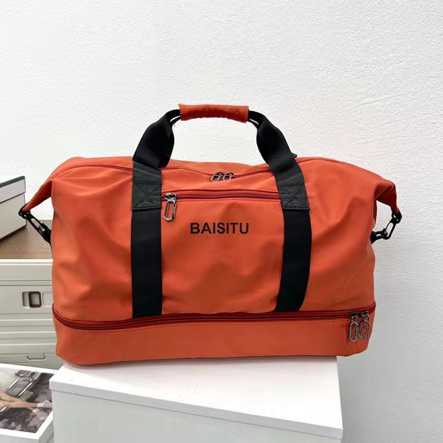 时尚字母短出差旅行包男防水运动健身包女干湿分离可扩容行李包