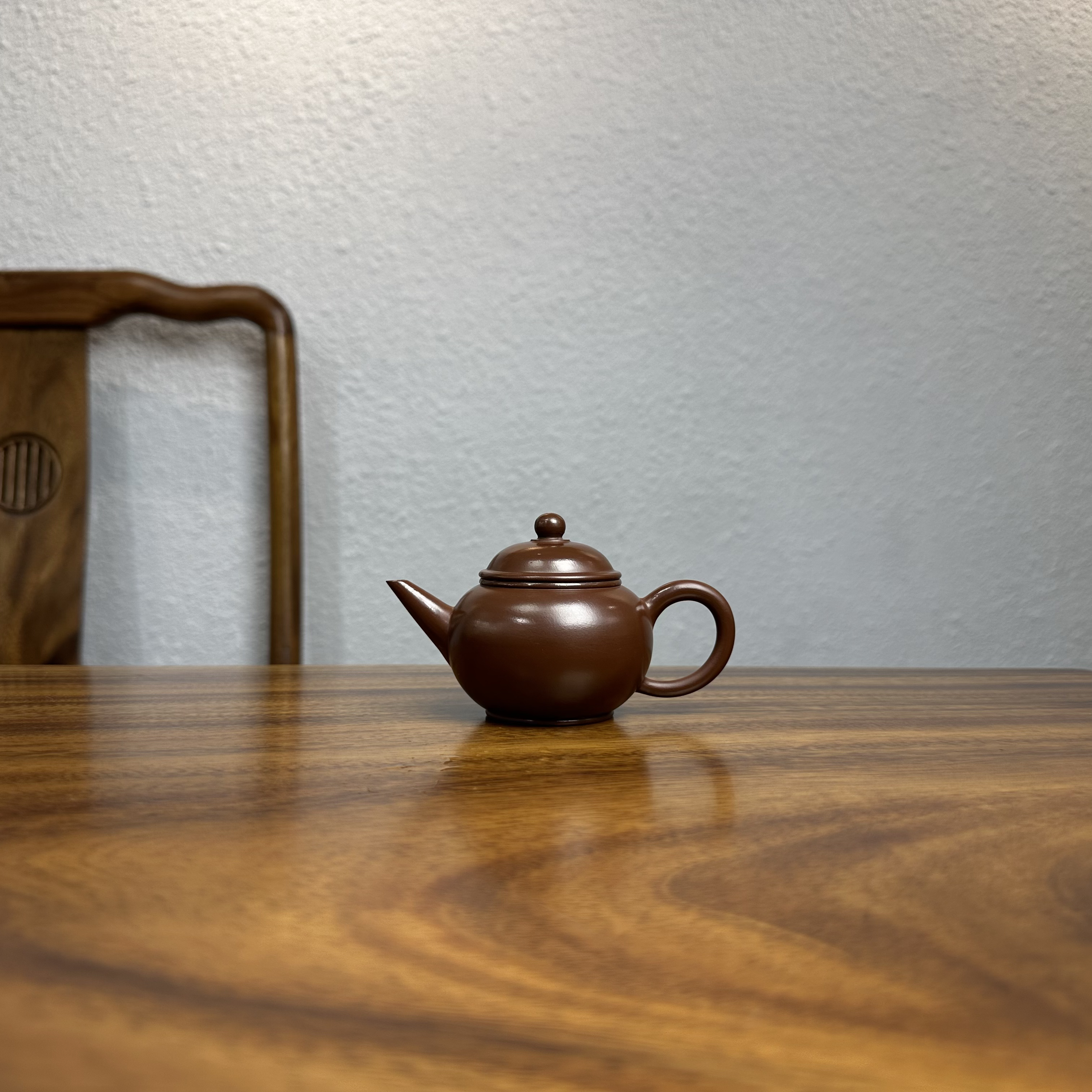 潮州手拉壶原矿朱泥紫砂紫朱泥水平壶纯手工工夫茶具手工120毫升