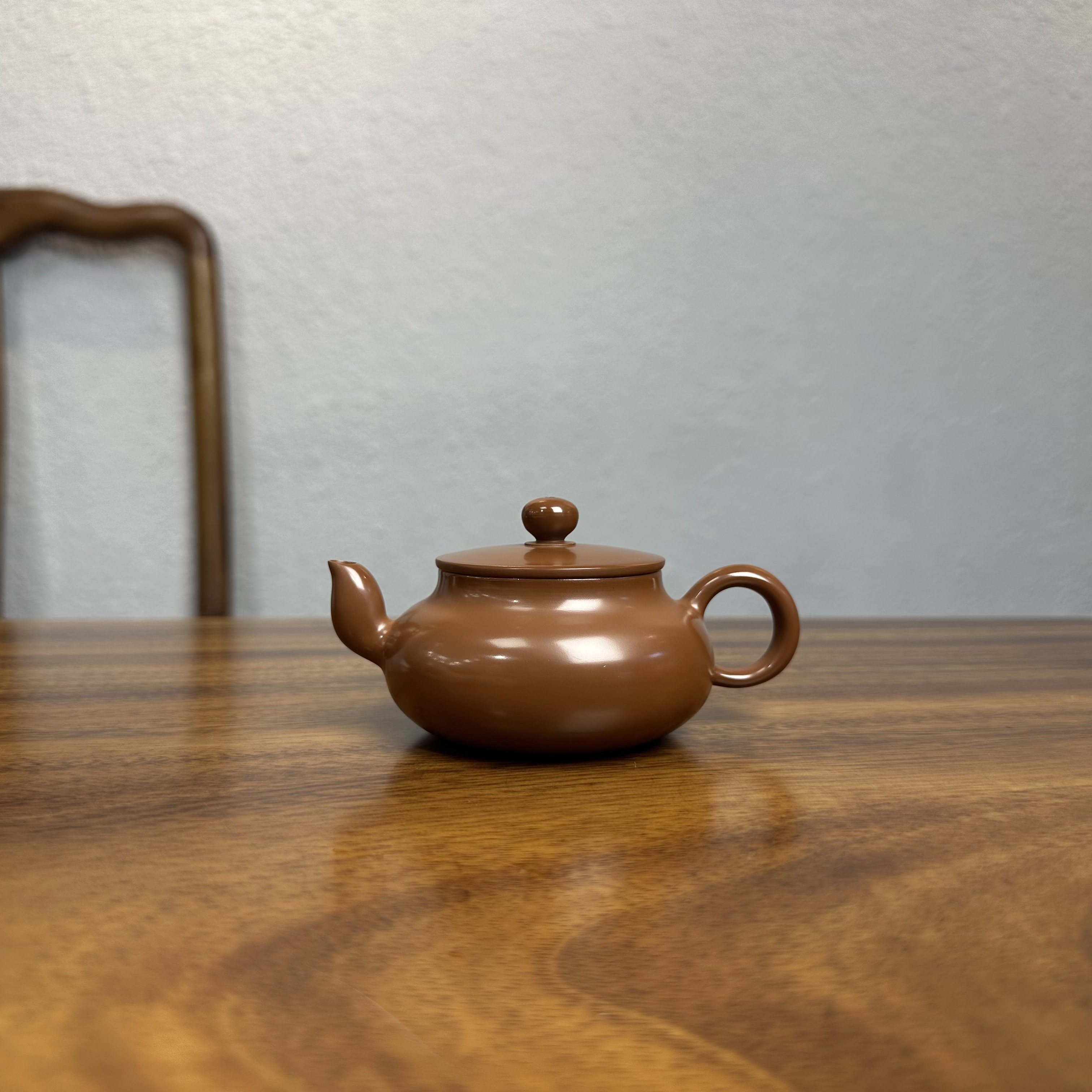 潮州手拉壶水磨君德壶朱泥手拉壶大口实用薄胎潮汕功夫茶具朱泥壶