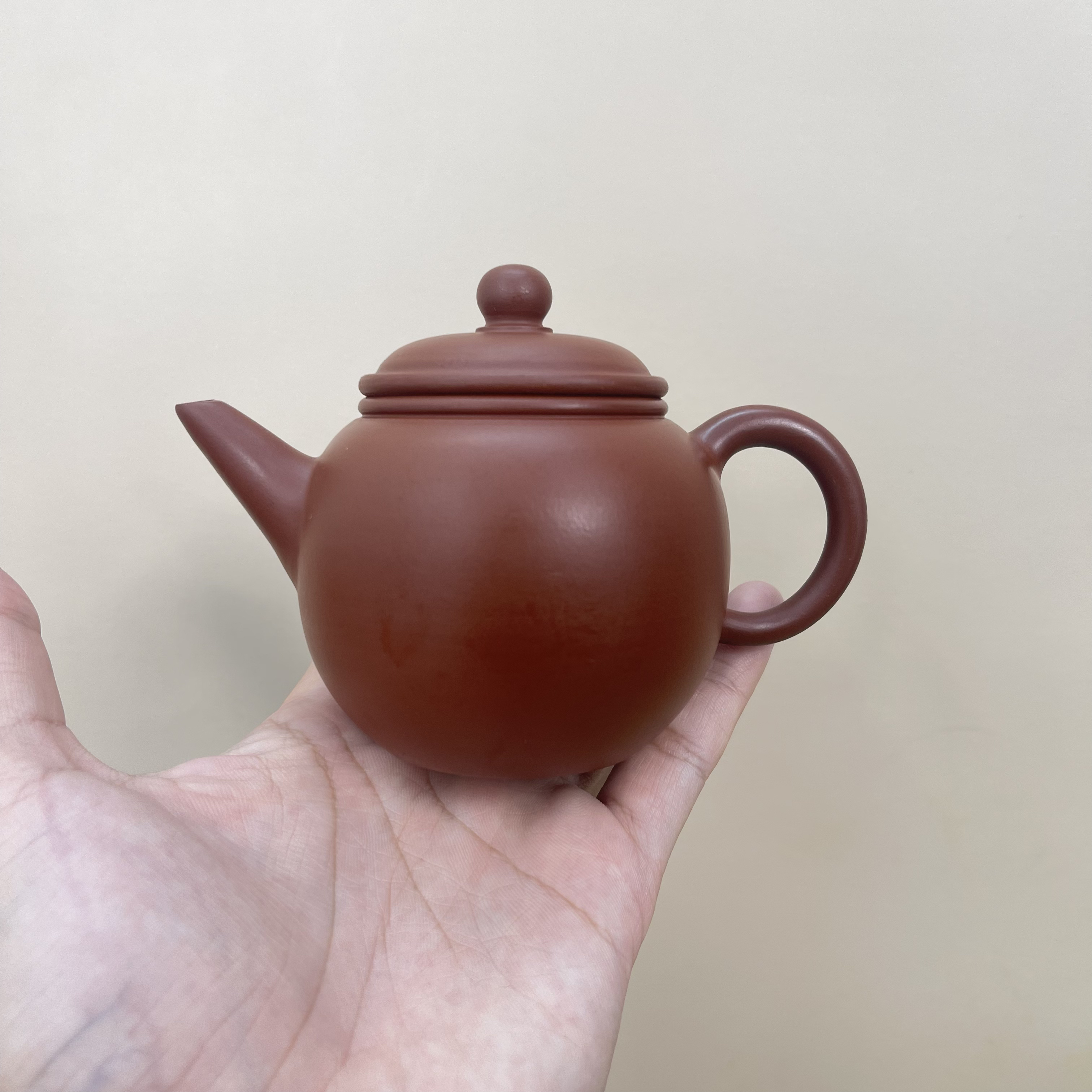 潮州手拉壶原矿朱泥紫砂芭乐水平壶大红袍纯手工150cc工夫茶具