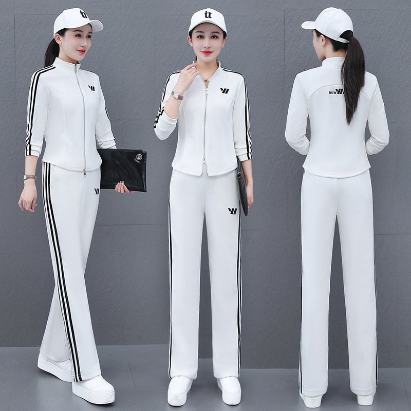 2025秋冬季广场舞立领双拉头外套女子舞蹈健身瑜伽运动休闲两件套