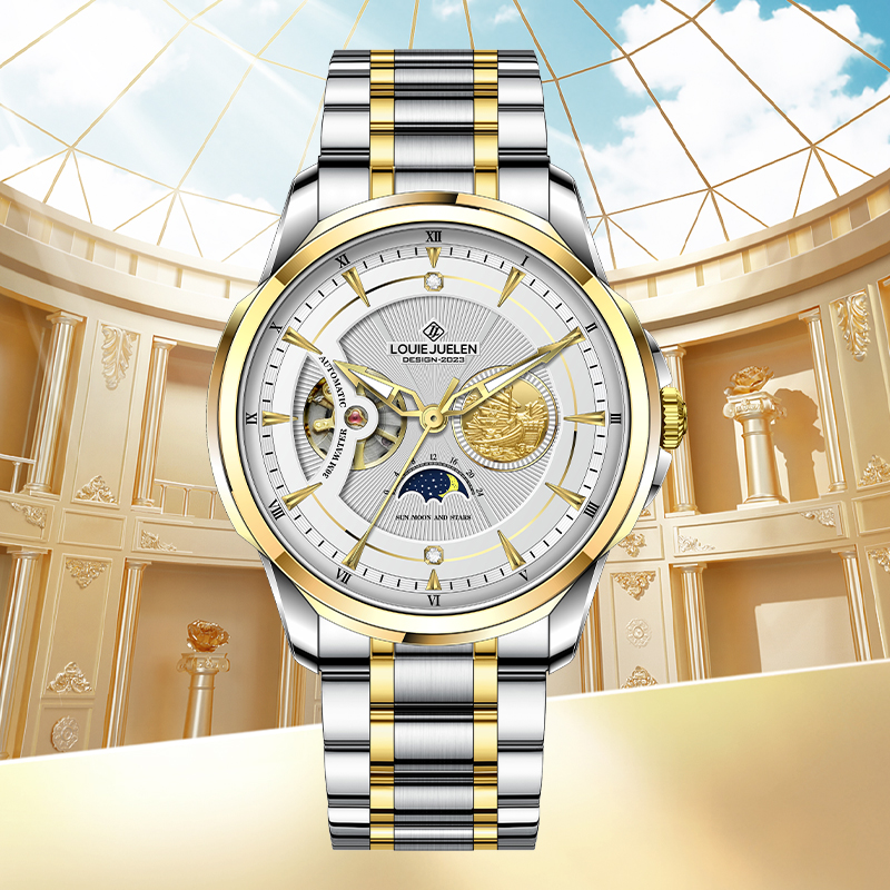 瑞士LOUIEJUELEN 罗马假日 真钻含金/男士机械腕表zjw