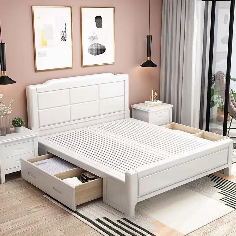 床实木床1.8米双人床现代简约1.5米主卧床1.35米1.2米1米直播