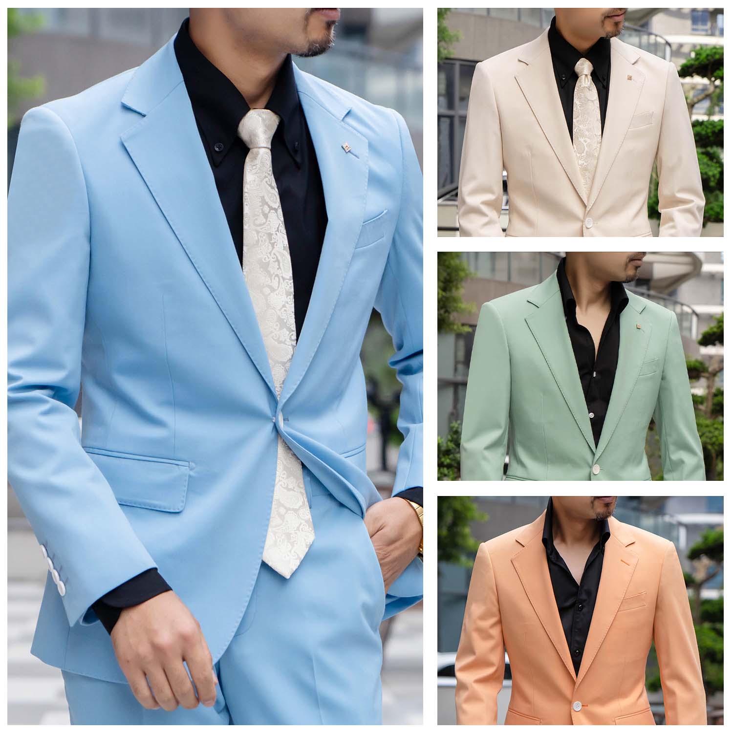 劲郎22504品质男士西服套装两件套商务休闲时装质感百搭修身西服