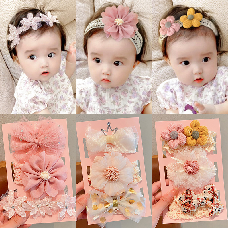 儿童韩版可爱发带婴幼儿宝宝护囟帽新生儿头花头饰女童蝴蝶结发饰