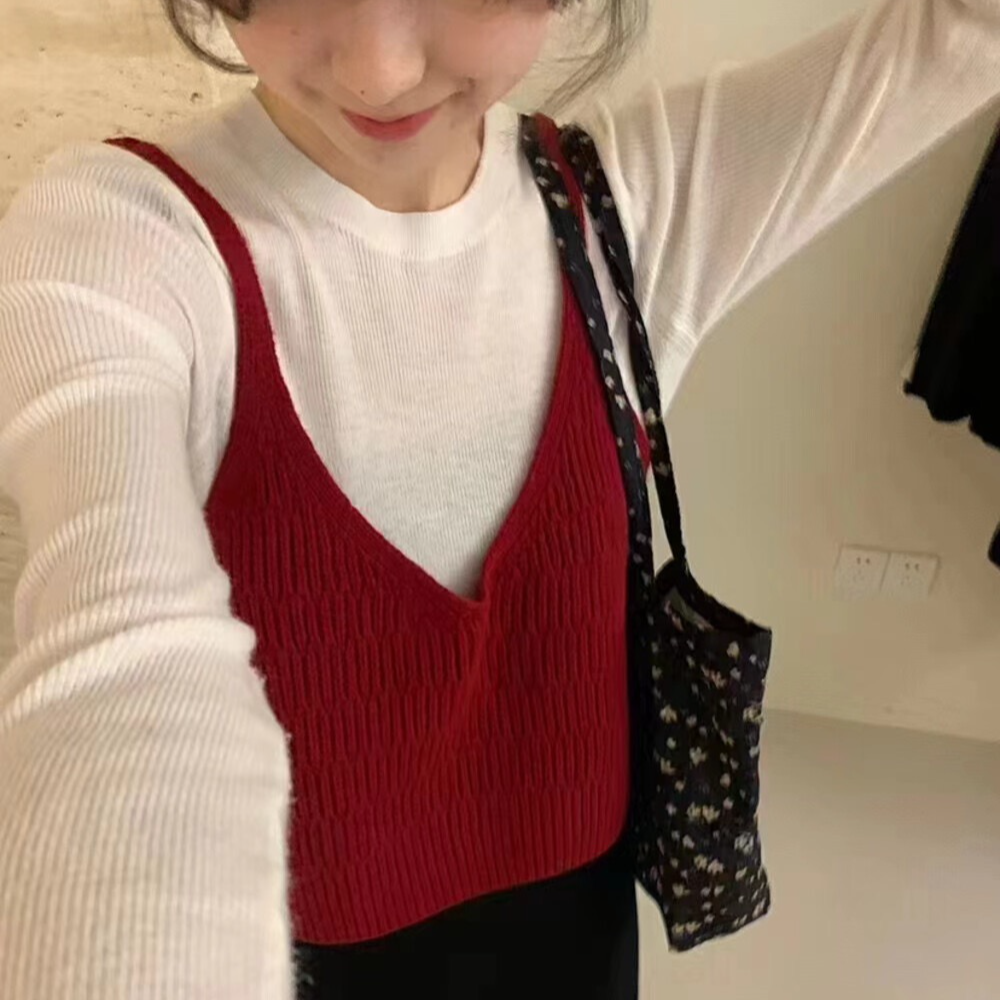  【一口泡芙】NO退NO换 （美院初级生）针织外搭背心马甲（不含内搭）