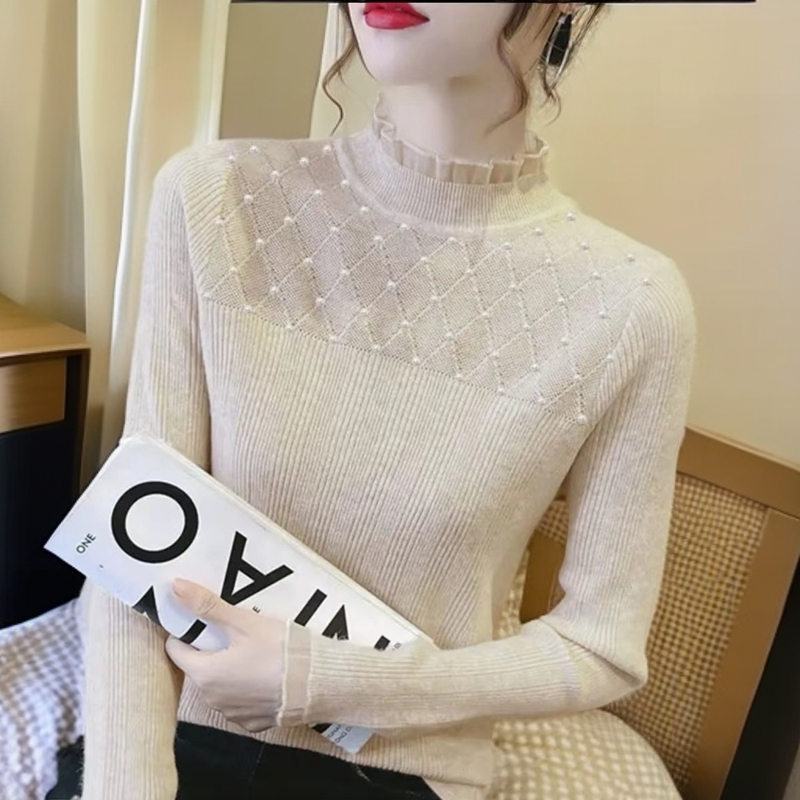 满天星钉珠毛衣女秋装新款针织打底衫可内搭可外穿时尚洋气上衣冬