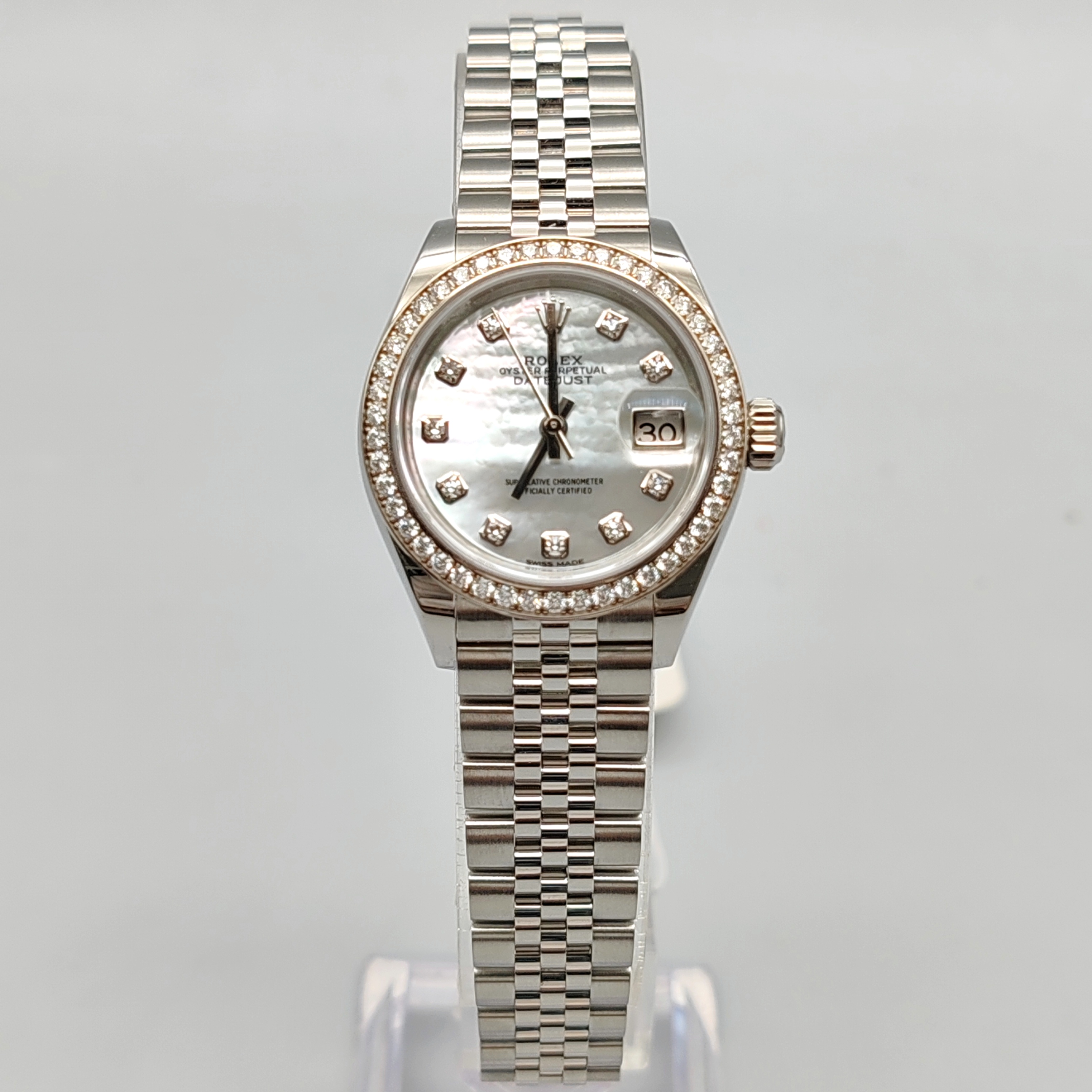 99新 Rolex/劳力士 小橘/279384/28mm/贝母原钻/机械/19年全套