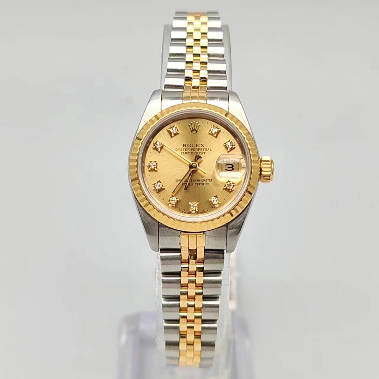 99新 Rolex/劳力士 日志型69173/26mm/自动机械腕表/原钻/单表