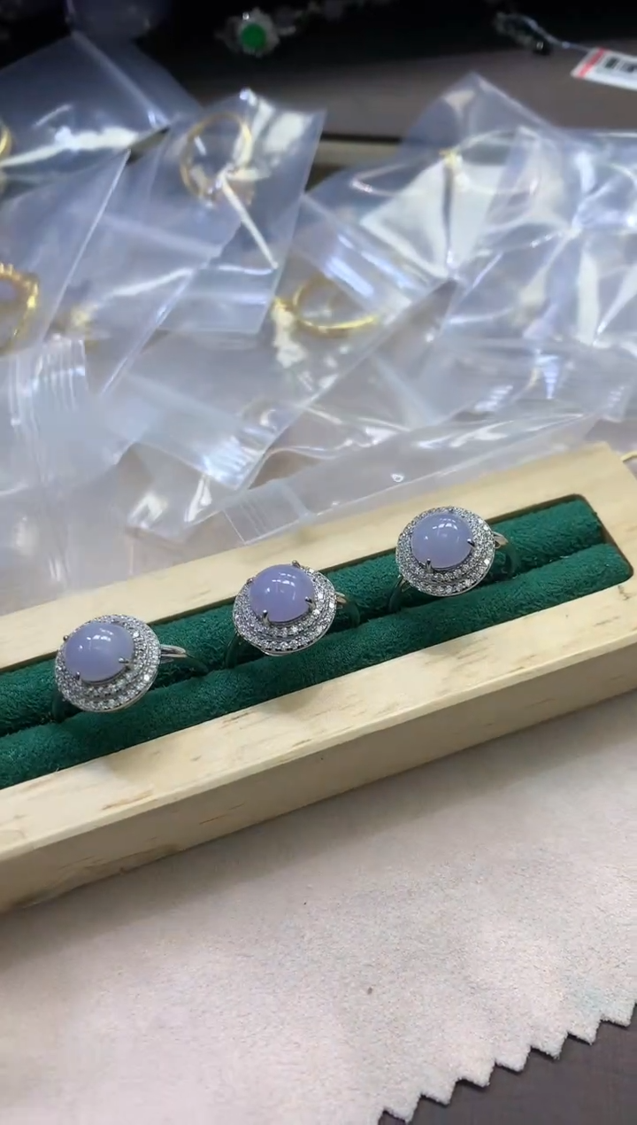 【闪购商品】翡翠颈饰银S925镶嵌戒指【多样性发其一】