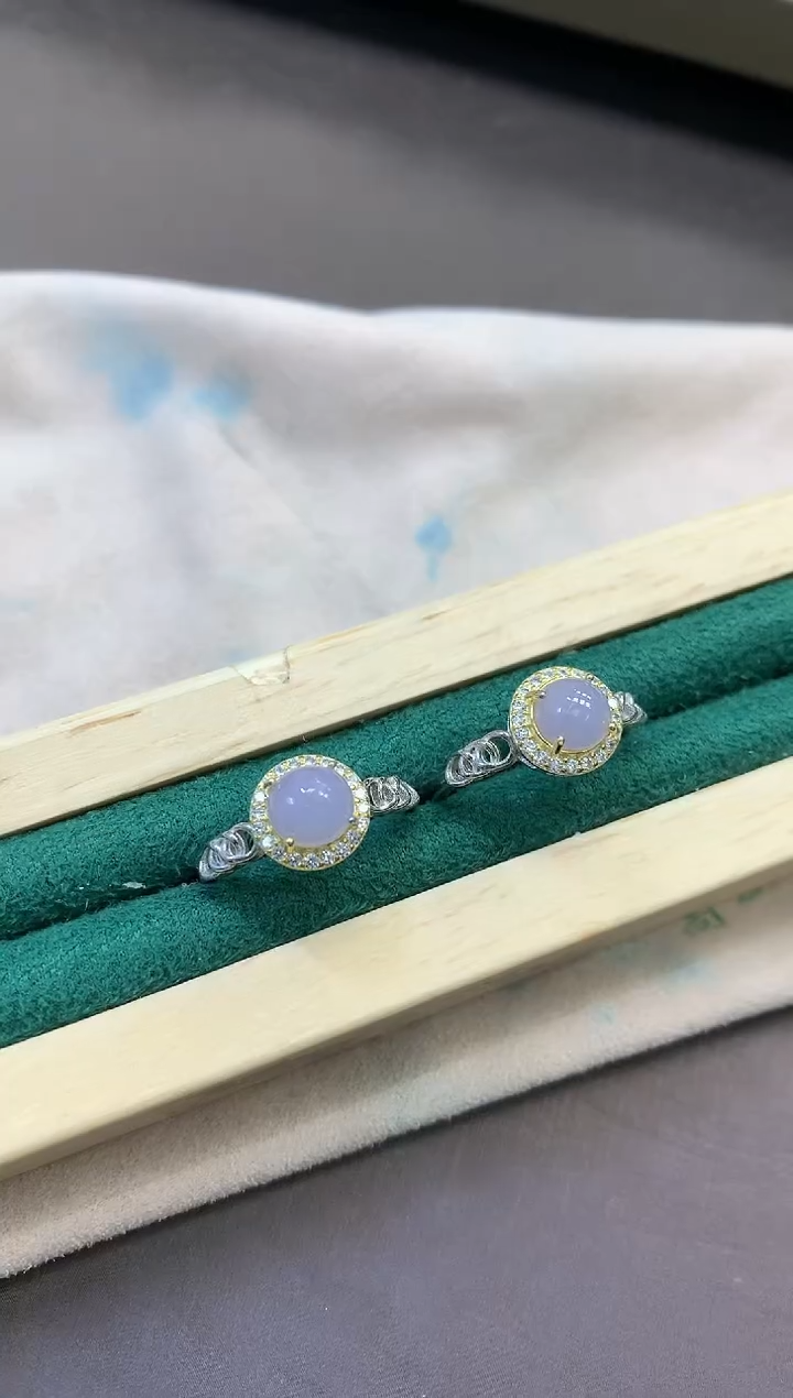 【闪购商品】翡翠颈饰银S925镀金镶嵌戒指【多样性发其一】