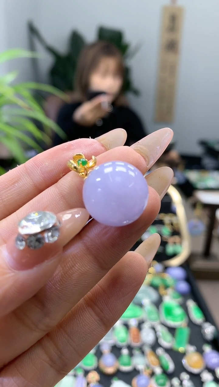 【闪购商品】翡翠颈饰18K金镶嵌珠子