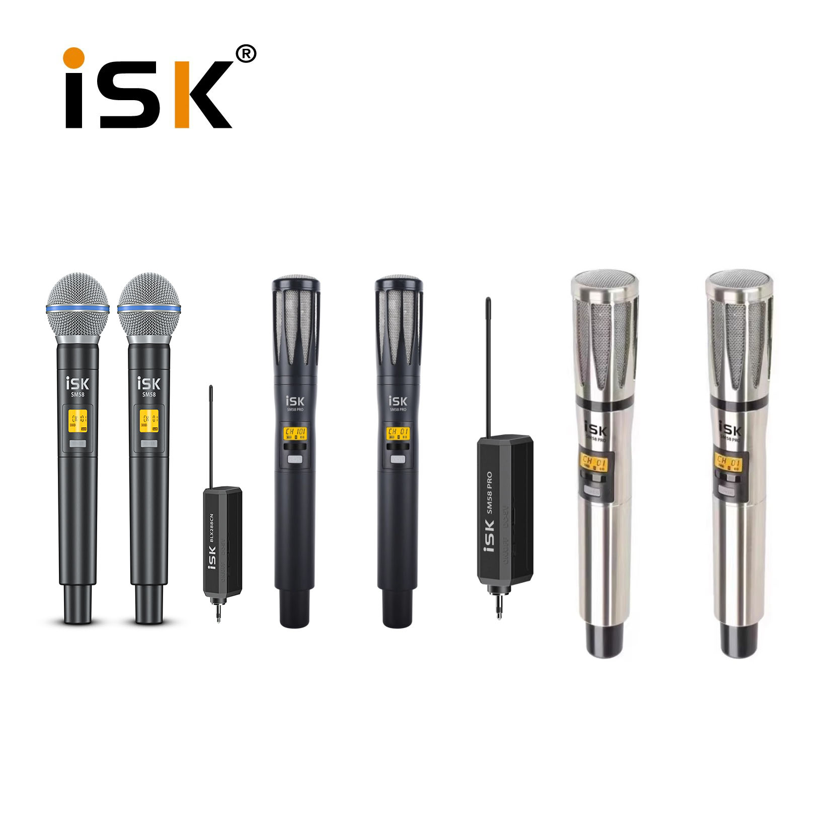 ISK SM58 SM58pro手持无线动圈麦克风户外直播专用专业唱歌话筒