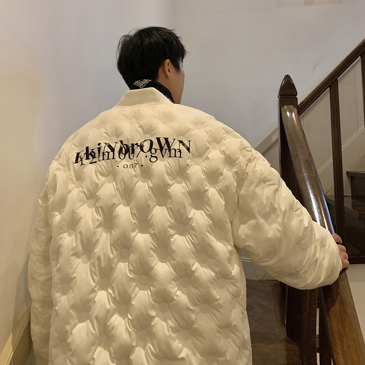 高级感羽绒服男冬季飞行员夹克加厚美式外套短款棒球服青少年潮牌