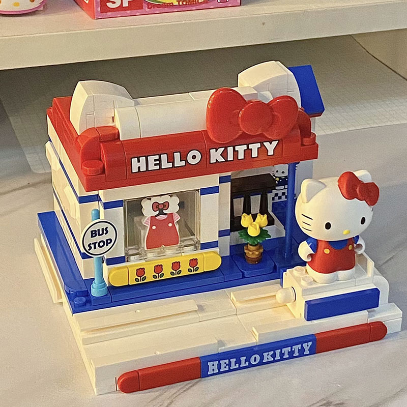 HelloKitty凯蒂猫积木三丽鸥小颗粒拼装儿童玩具女孩圣诞礼物摆件