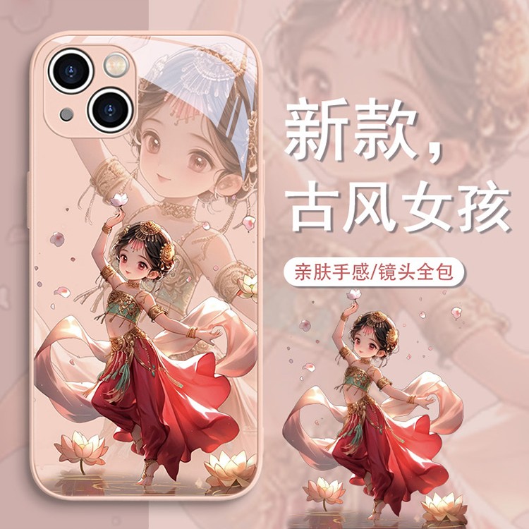 适用于苹果/华为/小米/oppo/vivo创意新款古风女孩个性卡通手机壳