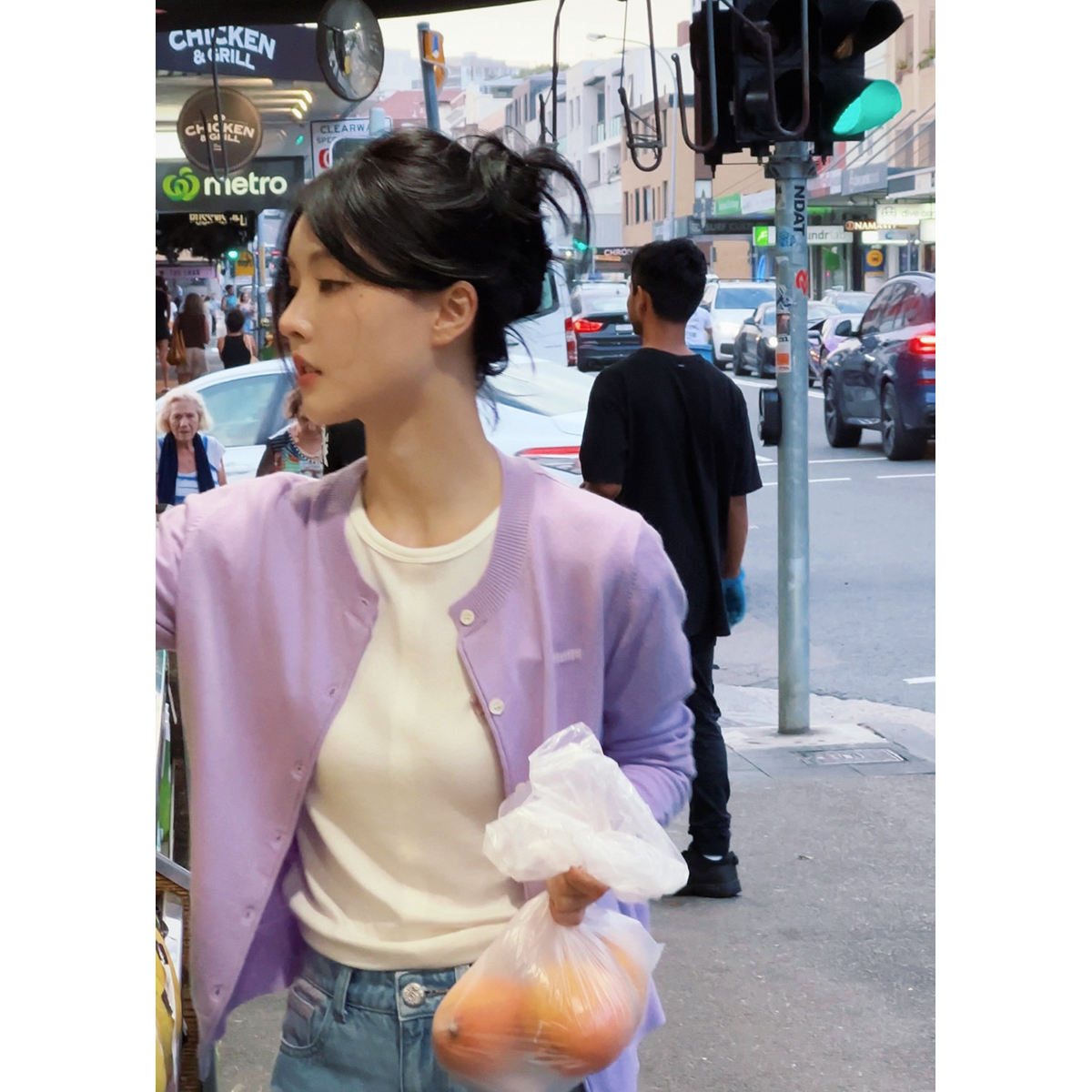 FORNIFORNI  韩系江南美人 绵羊毛多色字母针织衫舒适长袖针织衫