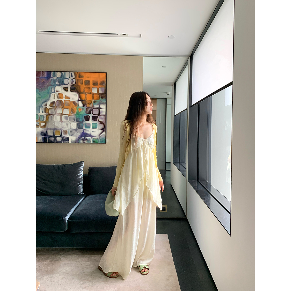 FORNI × YOYO 雅韵东方 气质别致暗纹吊带套装休闲春夏法式风时尚